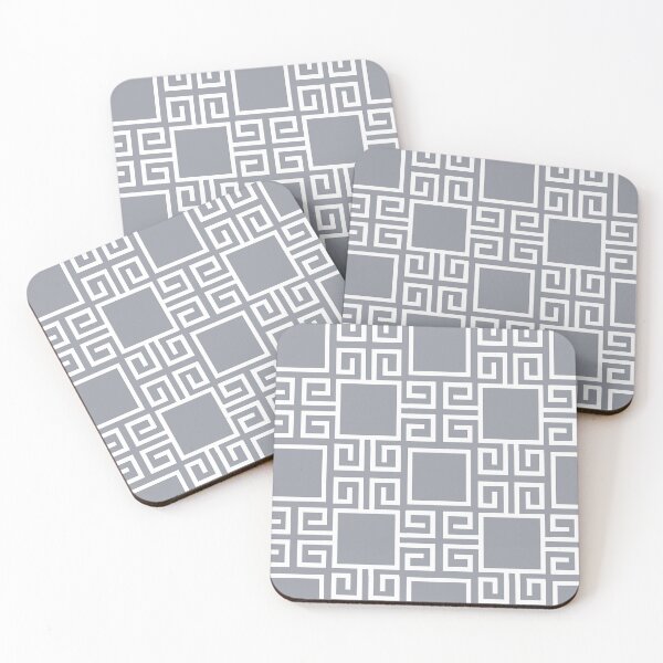 Item preview, Silver And Grey Greek Key Pattern designed and sold by Tamas Das.