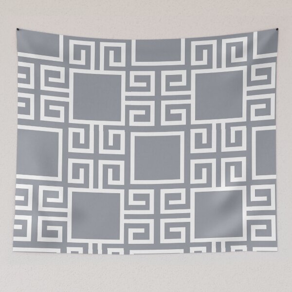 Item preview, Silver And Grey Greek Key Pattern designed and sold by Tamas Das.