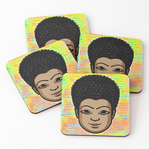 Item preview, Young Afro Buddha with Psychedelic Colorful Background,  Abstract Comic Style Motif Pattern  (anime cartoon style,  wallpaper tile) designed and sold by Digital-Davinci.
