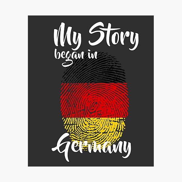 Artikelvorschau, My story began in Deutschland Flagge Fingerabdruck DNA Deutsch entworfen und verkauft von PartyShirts1.