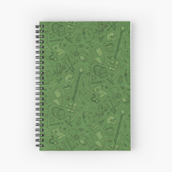 Inventory in Green Spiral Notebook