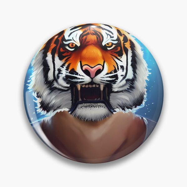 Item preview, Man with Tiger Head  (anime cartoon style,  wallpaper tile) designed and sold by Digital-Davinci.