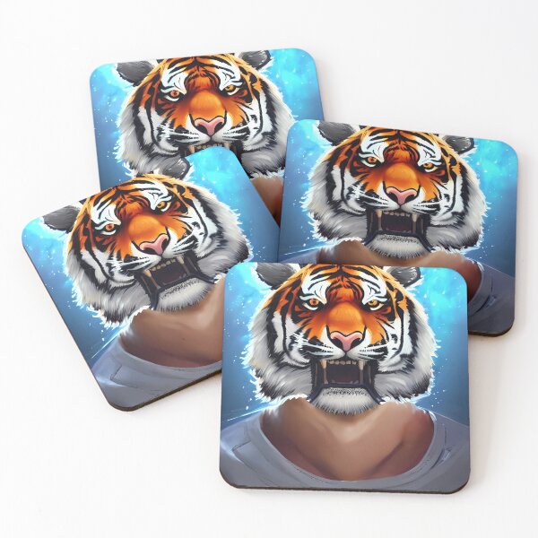Item preview, Man with Tiger Head  (anime cartoon style,  wallpaper tile) designed and sold by Digital-Davinci.