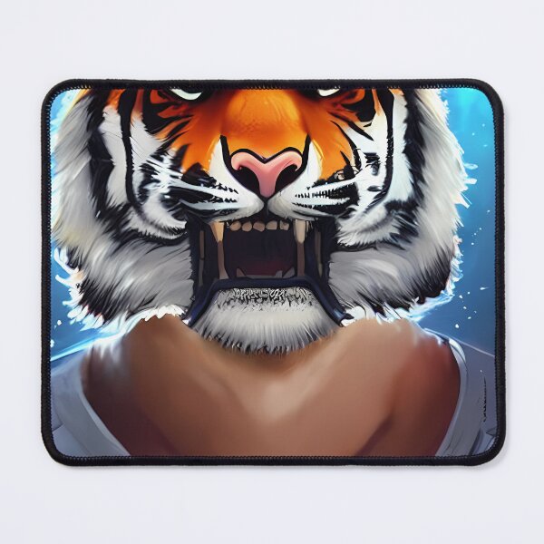 Item preview, Man with Tiger Head  (anime cartoon style,  wallpaper tile) designed and sold by Digital-Davinci.