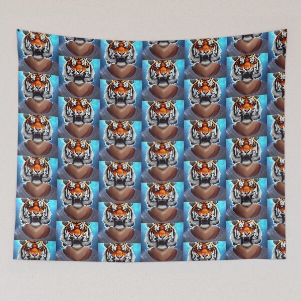 Item preview, Man with Tiger Head  (anime cartoon style,  wallpaper tile) designed and sold by Digital-Davinci.