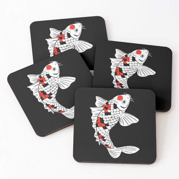 Item preview, Jumping Koi Carp Fish with Red Black White Scales and Blue Eyed designed and sold by Koiartsandus.