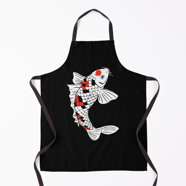 Item preview, Jumping Koi Carp Fish with Red Black White Scales and Blue Eyed designed and sold by Koiartsandus.