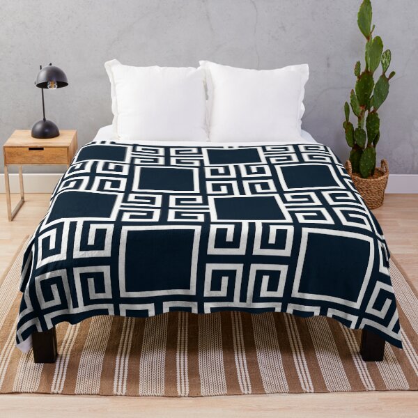 Item preview, Navy Blue Greek Key Pattern designed and sold by Tamas Das.