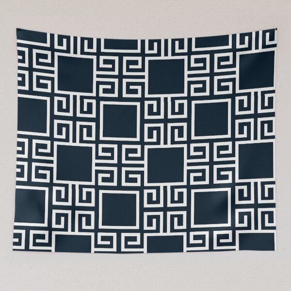 Item preview, Navy Blue Greek Key Pattern designed and sold by Tamas Das.