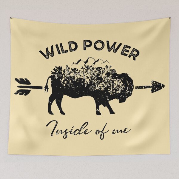 Item preview, Floral Bison, Wild Power Inside Of Me - Distressed Bison Animal Lover designed and sold by Myth-Creatures.
