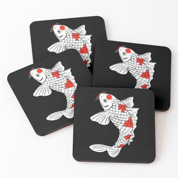 Item preview, Jumping Koi Carp Fish with Red White Scales and Green Eyed designed and sold by Koiartsandus.