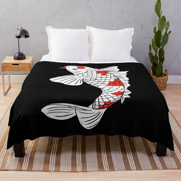Item preview, Jumping Koi Carp Fish with Red White Scales and Green Eyed designed and sold by Koiartsandus.