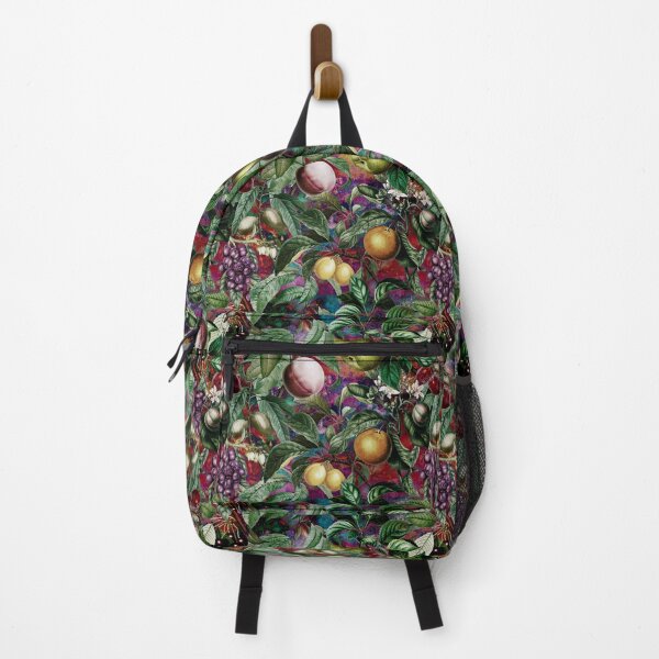 Item preview, Trendy exotic citrus tropical floral leaves and fruits tropical pattern, botanical illustration, multicoloured red floral illustration designed and sold by ZeinabTaha.