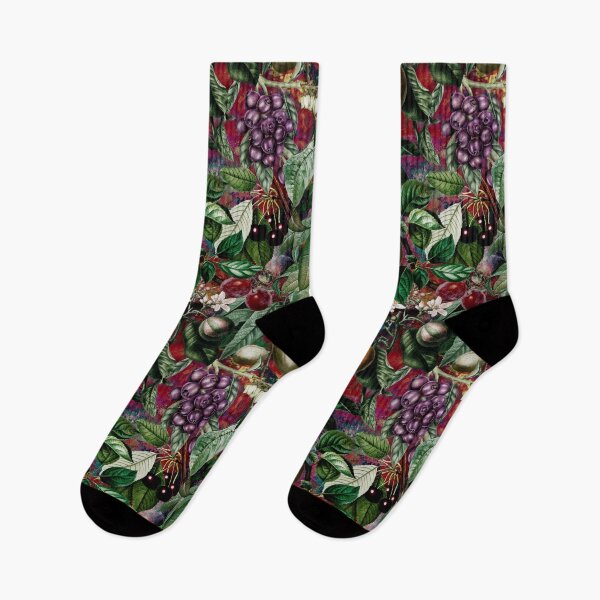 Item preview, Trendy exotic citrus tropical floral leaves and fruits tropical pattern, botanical illustration, multicoloured red floral illustration designed and sold by ZeinabTaha.