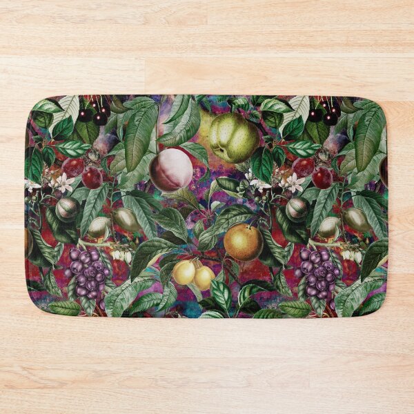 Item preview, Trendy exotic citrus tropical floral leaves and fruits tropical pattern, botanical illustration, multicoloured red floral illustration designed and sold by ZeinabTaha.