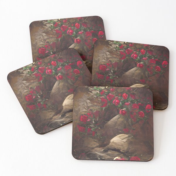 Item preview, Red roses growing in rocks designed and sold by zorropriest.