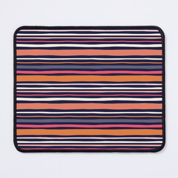 Item preview, Tangerine Halloween Horizontal Stripe in Pink, Orange, Cream and Navy designed and sold by Natalie du Plessis.