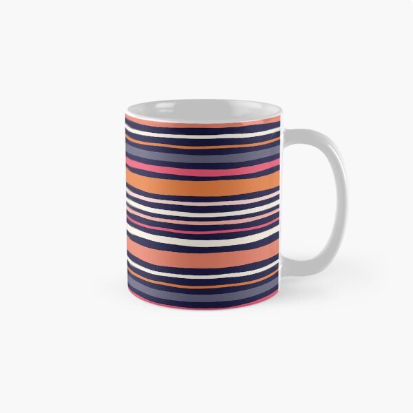 Item preview, Tangerine Halloween Horizontal Stripe in Pink, Orange, Cream and Navy designed and sold by Natalie du Plessis.