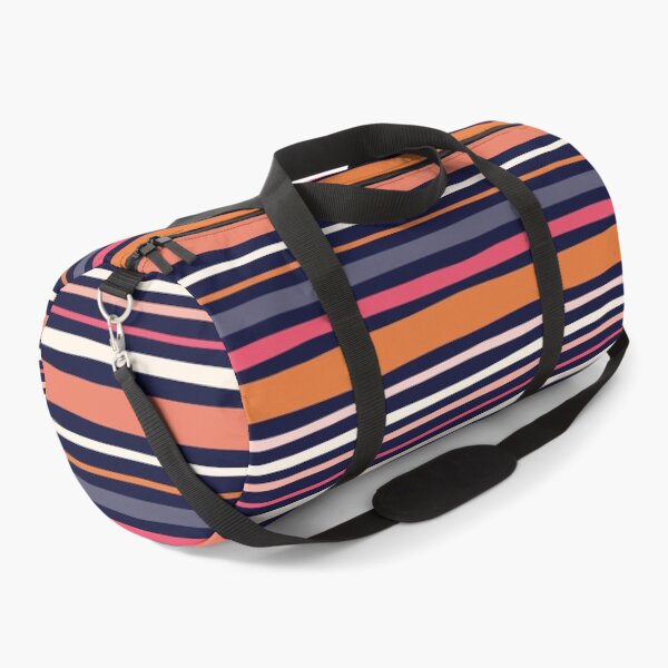 Item preview, Tangerine Halloween Horizontal Stripe in Pink, Orange, Cream and Navy designed and sold by Natalie du Plessis.
