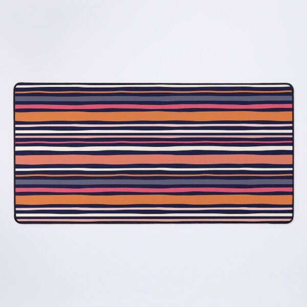 Item preview, Tangerine Halloween Horizontal Stripe in Pink, Orange, Cream and Navy designed and sold by Natalie du Plessis.
