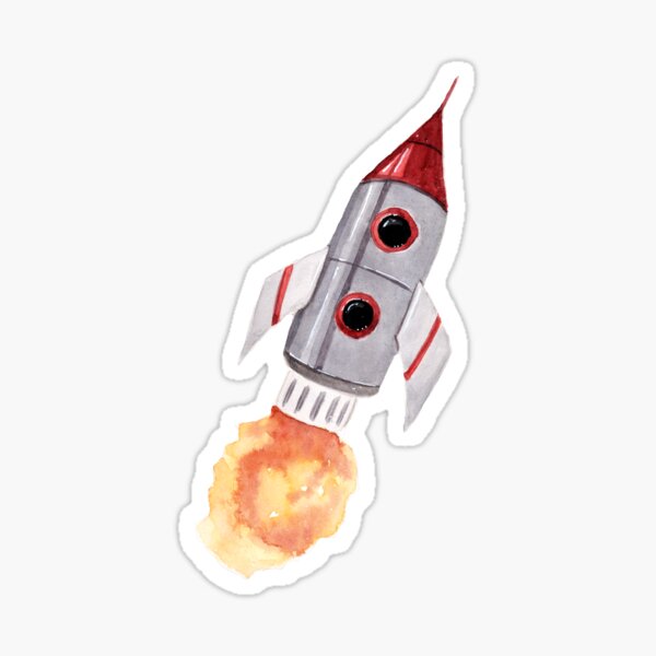 Item preview, Rocketship - Watercolour Illustration designed and sold by Pattokarts.