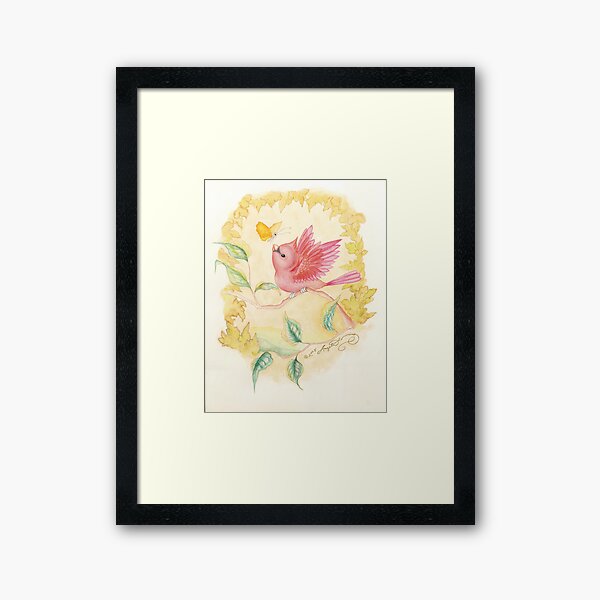 The Happy Little Cardinal Framed Art Print