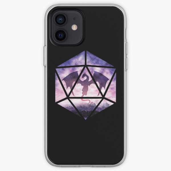 Purple Sky Dragon D20 iPhone Soft Case