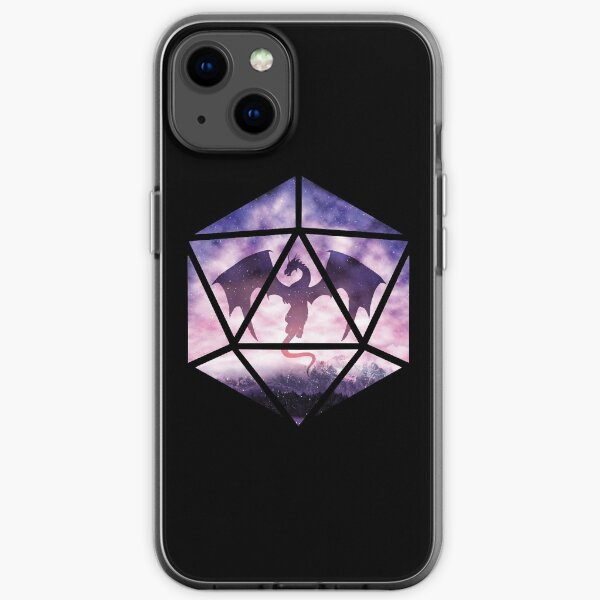 Purple Sky Dragon D20 iPhone Soft Case
