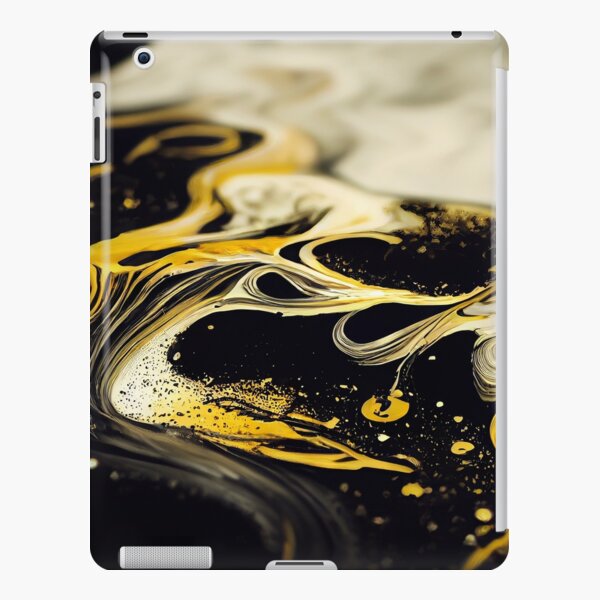Black and Gold Liquid iPad Snap Case