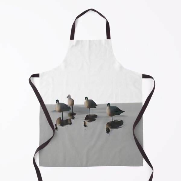 Item preview, Four water birds on a grey beach. White background designed and sold by janesg.