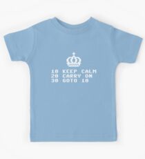 Keep Calm Ad Infinitum - White Text Kids Tee