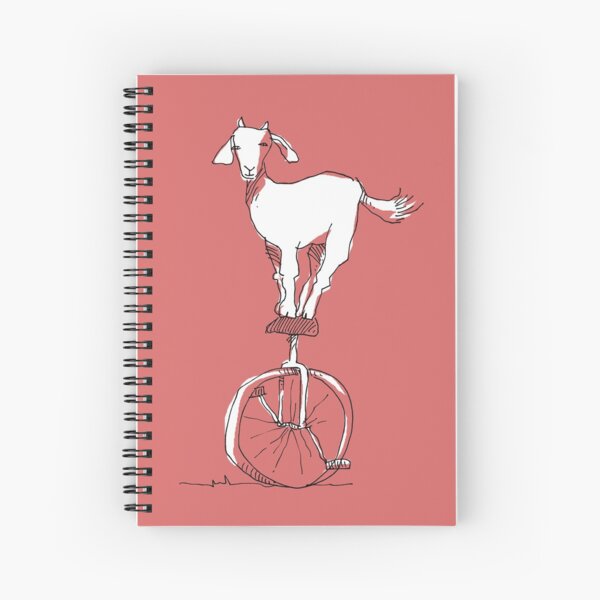 Goat on a unicycle Spiral Notebook
