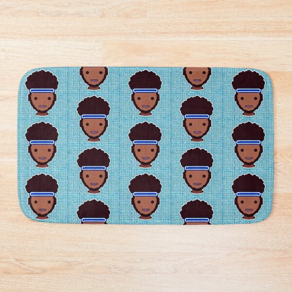 Item preview, Afro Young Man VR White & Blue Squares background, Abstract Comic Style Motif Pattern  (anime cartoon style,  wallpaper tile) designed and sold by Digital-Davinci.