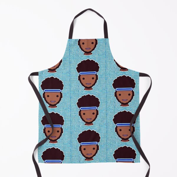 Item preview, Afro Young Man VR White & Blue Squares background, Abstract Comic Style Motif Pattern  (anime cartoon style,  wallpaper tile) designed and sold by Digital-Davinci.