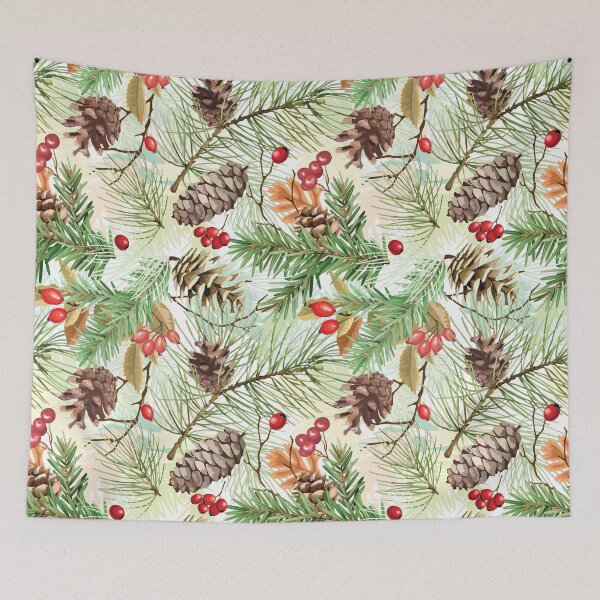 Item preview, Christmas Cones, Pine And Fir Twigs, Winter Berries designed and sold by danikaVT.