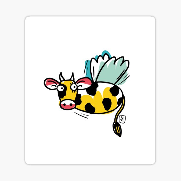Flying cow Sticker