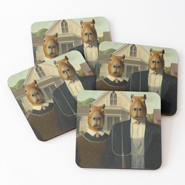 Item preview, American Gothic Capybara designed and sold by Nodrazir.