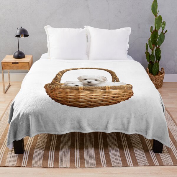Item preview, dog in basket designed and sold by Minddey.