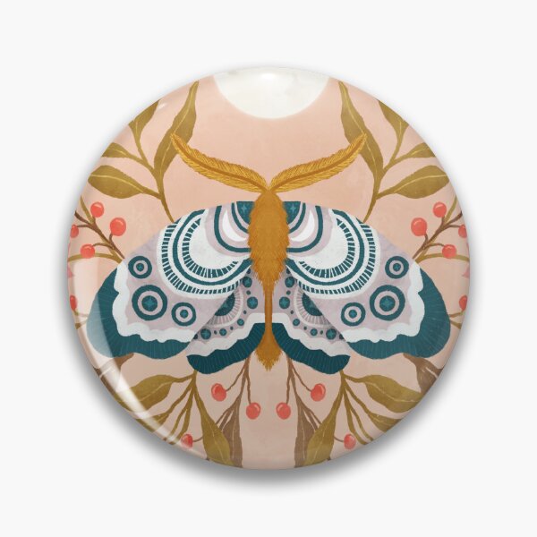 Item preview, Moth friend with flowers and a full moon designed and sold by JessDaniArt.