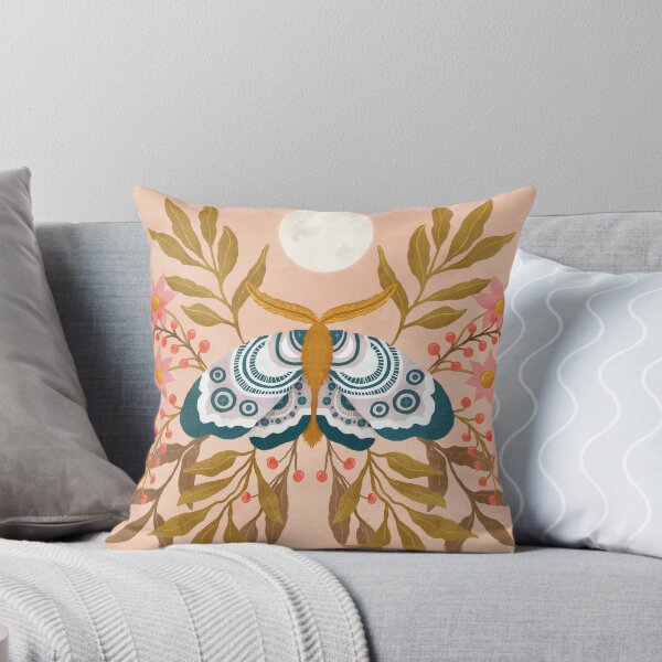 Item preview, Moth friend with flowers and a full moon designed and sold by JessDaniArt.