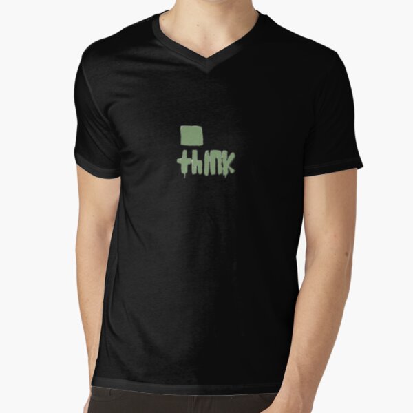Think Outside the Box (on dark t-shirt) V-Neck T-Shirt