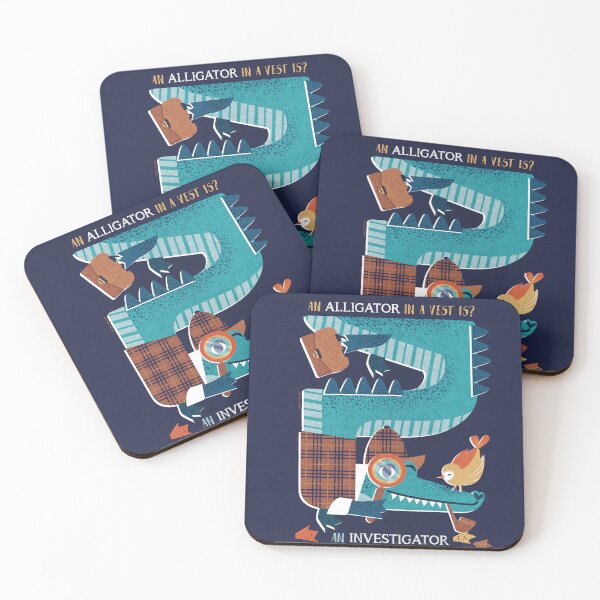 Item preview, Alligator investigator // oxford navy blue textured background peacock blue detective alligator  designed and sold by SelmaCardoso.