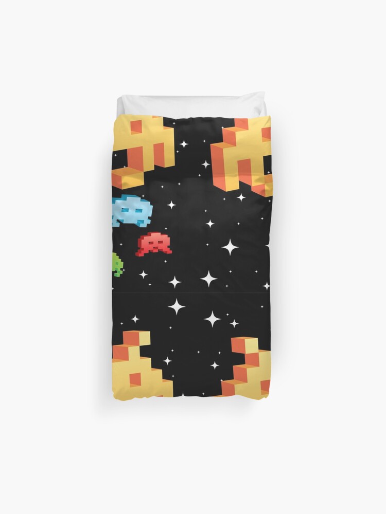 Space Invaders Vintage Video Game Duvet Cover By Magneticmama