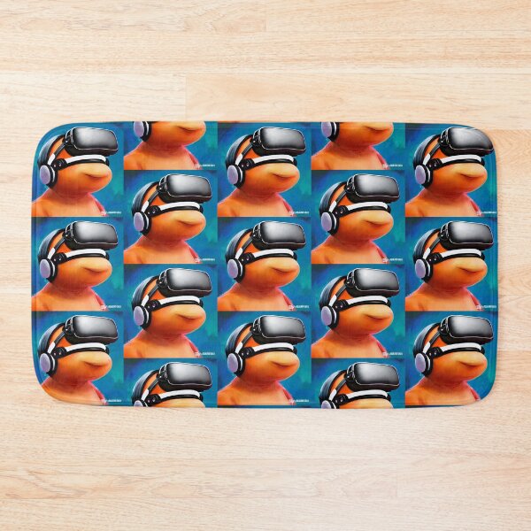 Item preview, Young Turtle Smiling while in VR Metverse , Blue Background, Abstract Comic Style Motif Pattern  (anime cartoon style,  wallpaper tile) designed and sold by Digital-Davinci.