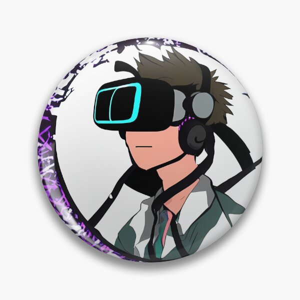 Item preview, Young Man in VR Metaverse , Purple Ribbons Background, Abstract Comic Style Motif Pattern  (anime cartoon style,  wallpaper tile) designed and sold by Digital-Davinci.