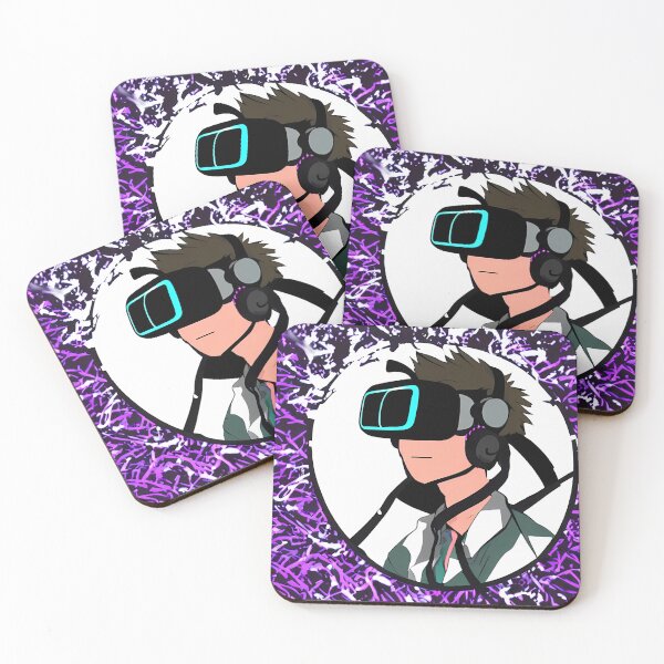 Item preview, Young Man in VR Metaverse , Purple Ribbons Background, Abstract Comic Style Motif Pattern  (anime cartoon style,  wallpaper tile) designed and sold by Digital-Davinci.