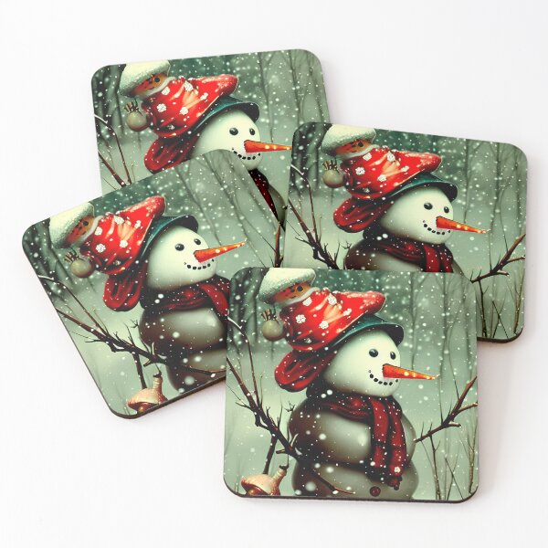 Item preview, Snowman in a fashionable hat Christmas landscape designed and sold by GorinART.
