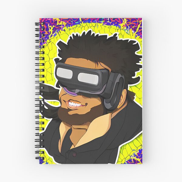 Item preview, Brutish Thug Gangster in VR Metaverse , Magenta Yellow Ribbons Background, Abstract Comic Style Motif Pattern  (anime cartoon style,  wallpaper tile) designed and sold by Digital-Davinci.