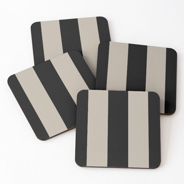 Item preview, Earthy Beige Black Minimal Vertical Stripe Pattern Pairs Valspar 2023 COTY Ivory Brown 6006-1C designed and sold by ColorOfTheYears.