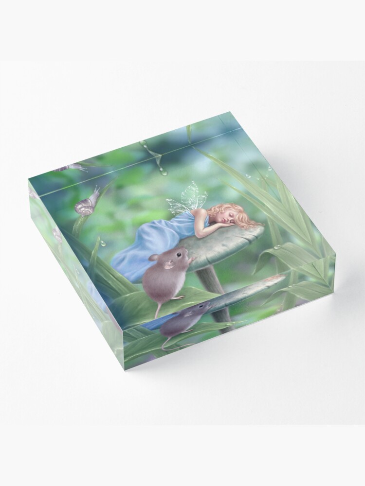 Alternate view of Sweet Dreams Sleeping Fairy & Mouse Acrylic Block